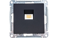  Розетка компьютерная встраиваемая RJ45 UTP cat 5e, цвет карбон, SE AtlasDesign 