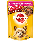  Влажный корм для взрослых собак Pedigree мини говядина с овощами 85г 