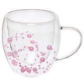 Кружка с двойными стенками 250мл "Хай-Тек" розовые бусины 324-843 Кружка с двойными стенками 250мл "Хай-Тек" розовые бусины 324-843