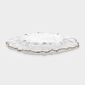 Десертная тарелка «Сияние», золотистая отводка, стекло, 10887641 Десертная тарелка «Сияние», золотистая отводка, стекло, 10887641