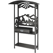  Мангал Hot Grill Grillux 1130х710х2075 с крышей сталь 3 мм 