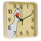 Часы настенные квадрат 19х19см, корпус желтый, "Гусь" Часы настенные квадрат 19х19см, корпус желтый, "Гусь"