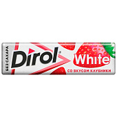  Жевательная резинка Дирол WHITE без сахара со вкусом клубники 13,6 г 