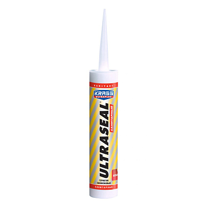 Герметик силиконовый KRASS Ultraseal санитарный Белый 260мл Герметик силиконовый KRASS Ultraseal санитарный Белый 260мл