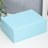 Шкатулка для украшений Голубая матовая, 9х23х17 см, 7043289 Шкатулка для украшений Голубая матовая, 9х23х17 см, 7043289