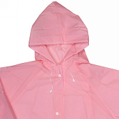  Дождевик-плащ  "Macarons" с капюшоном и завязками, на кнопках,  115х65см, розовый, 110 Мкр  ДоброСад 