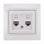 Розетка компьютерная встраиваемая RJ45 UTP cat 5e, цвет белый, Lezard MIRA