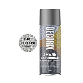 Эмаль аэрозольная молотковый эффект серебро  520 мл/DECORIX 