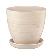 Горшок с подставкой Волна, керамика, 2,4л., бежевый BH-87-2 Горшок с подставкой Волна, керамика, 2,4л., бежевый BH-87-2