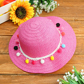  Шляпка детская «Шарики», р-р 50-52 см, цвет розовый 