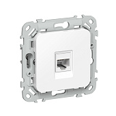 Розетка компьютерная встраиваемая RJ45 UTP cat 5e, цвет белый, IEK FLITE