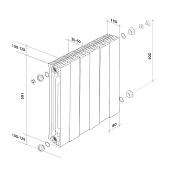  Радиатор биметаллический Royal Thermo PianoForte 500 Noir Sable 6 секц 