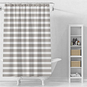  Штора для ванной Горизонт 180х200 (ШхВ) ПВХ 12 колец бежевый /104204 Delphinium 