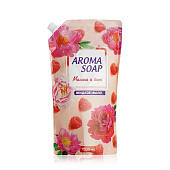  Мыло жидкое Aroma soap Малина и пион 1000мл 
