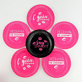  Набор бумажной посуды "Девчонка", на 6 персон, 6 стаканов, 6 тарелок, трубочки   10797811 