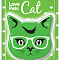  Ароматизатор полимерный AROMA CAR  Cat, Необычный зеленый 