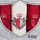 Комплект полотенец в коробке MERZUKA махровые 3 шт. KING (бордовый) 