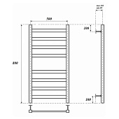  Полотенцесушитель водяной Меркурий 500х800 8 перекладин черный PN83158B Point 
