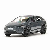 Машина инерционная ТЕХНОПАРК 12см Tesla model x plaid металлическая, MODELX-12-GY-WOD