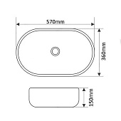  Раковина накладная MLN-852 белая 560х350х140 Melana 