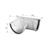  Угол желоба 90° ПВХ D125/82 белый /Технониколь 