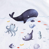 Комплект постельного белья Крошка Я Морские друзья, детский, бязь, наволочка 40х60 см, 6622383 Комплект постельного белья Крошка Я Морские друзья, детский, бязь, наволочка 40х60 см, 6622383