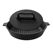  Сковорода-гриль литая 28см, с ручками, чугун SA-CF04-28 