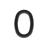  Номер дверной "0" черный, пластик, 50мм, FUARO 