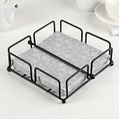 Салфетница с держателем «Приборы», 18?18?7 см, чёрный 4329136 Салфетница с держателем «Приборы», 18?18?7 см, чёрный 4329136