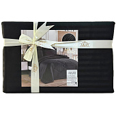  Комплект постельного белья AKAY SATIN чёрный евро пвх 