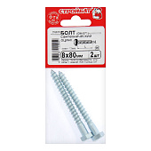 Болт сантехнический оцинк. DIN 571 8х 80 (2 шт) Болт сантехнический оцинк. DIN 571 8х 80 (2 шт)