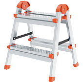 Стремянка стальная двусторонняя 2 ступени, высота платформы 39см, макс. нагр. 120кг. Стремянка стальная двусторонняя 2 ступени, высота платформы 39см, макс. нагр. 120кг.