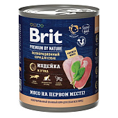  Влажный корм Брит Premium by Nature для собак 850г индейка, утка 