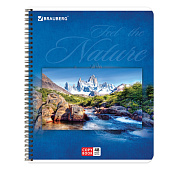 Тетрадь 48л. А5, Brauberg, гребень, клетка, обложка картон, Природа, 401874 Тетрадь 48л. А5, Brauberg, гребень, клетка, обложка картон, Природа, 401874