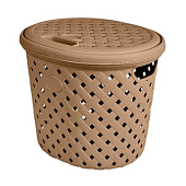 Корзина для белья Plast Team Rattan 14л 325х280х280 мм шоколадный мокко