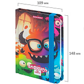 Блокнот А6 BRAUBERG, 96л, с резинкой, в клетку, кросс-серия, Монстрики, 117001 Блокнот А6 BRAUBERG, 96л, с резинкой, в клетку, кросс-серия, Монстрики, 117001