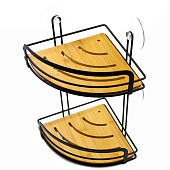  Полка угловая 2-ярусная бамбук 13071 