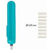  Ластик электрический BRAUBERG JET, питание от 2 батареек ААА, 8 сменных ластиков, голубой, 229612 