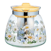  Чайник заварочный Agness с фильтром, Васильки, 0.9л, 885-111 