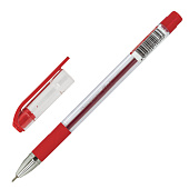  Ручка шариковая BRAUBERG MAX-OIL, красная с грипом, масляная, игла 0,7мм/0,35мм, 142143 