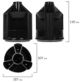  Подставка-органайзер Brauberg Mini, 10 отделений, вращающаяся, 107х107х130 мм, черная, 238094 