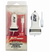  USB автомобильное зарядное устройство AVS 1 порт+ Type C  UC-443 (2,4А) 