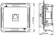 Розетка компьютерная встраиваемая RJ45 UTP cat 5e, цвет бежевый, SE AtlasDesign Розетка компьютерная встраиваемая RJ45 UTP cat 5e, цвет бежевый, SE AtlasDesign