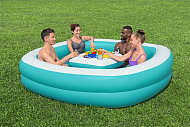 Бассейн надувной детский со столиком Bestway Sippin' Summer 218x218x48см, 737л, от 6 лет арт.54446 Бассейн надувной детский со столиком Bestway Sippin' Summer 218x218x48см, 737л, от 6 лет арт.54446