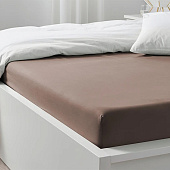 Простыня на резинке 200х200 сатин шоколадный 