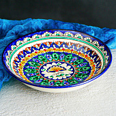 Тарелка Риштанская Керамика "Узоры", синяя, 20 см 2741458 