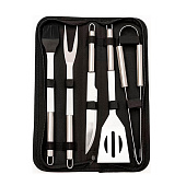 Набор для барбекю 5предметов: щипцы, лопатка, нож, вилка, кисть в чехле арт.10922-0109 Набор для барбекю 5предметов: щипцы, лопатка, нож, вилка, кисть в чехле арт.10922-0109