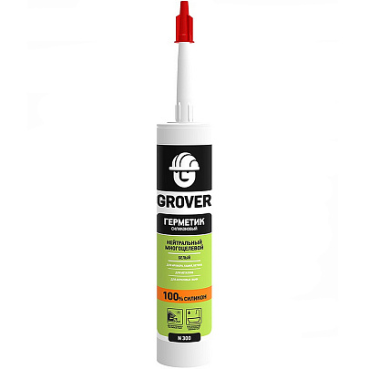 Герметик силиконовый нейтральный многоцелевой Grover N300 белый 280 мл Герметик силиконовый нейтральный многоцелевой Grover N300 белый 280 мл