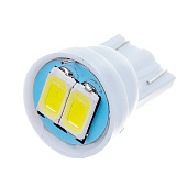  Автолампа диод T10 (W5W) 12V  2SMD б/цоколя 1-конт Белая, SKYWAYблистер комп.2шт 