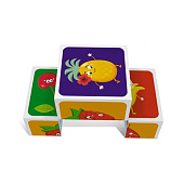  Игра развивающая Стеллар, арт. 00874, кубик трансформер, овощи и фрукты 